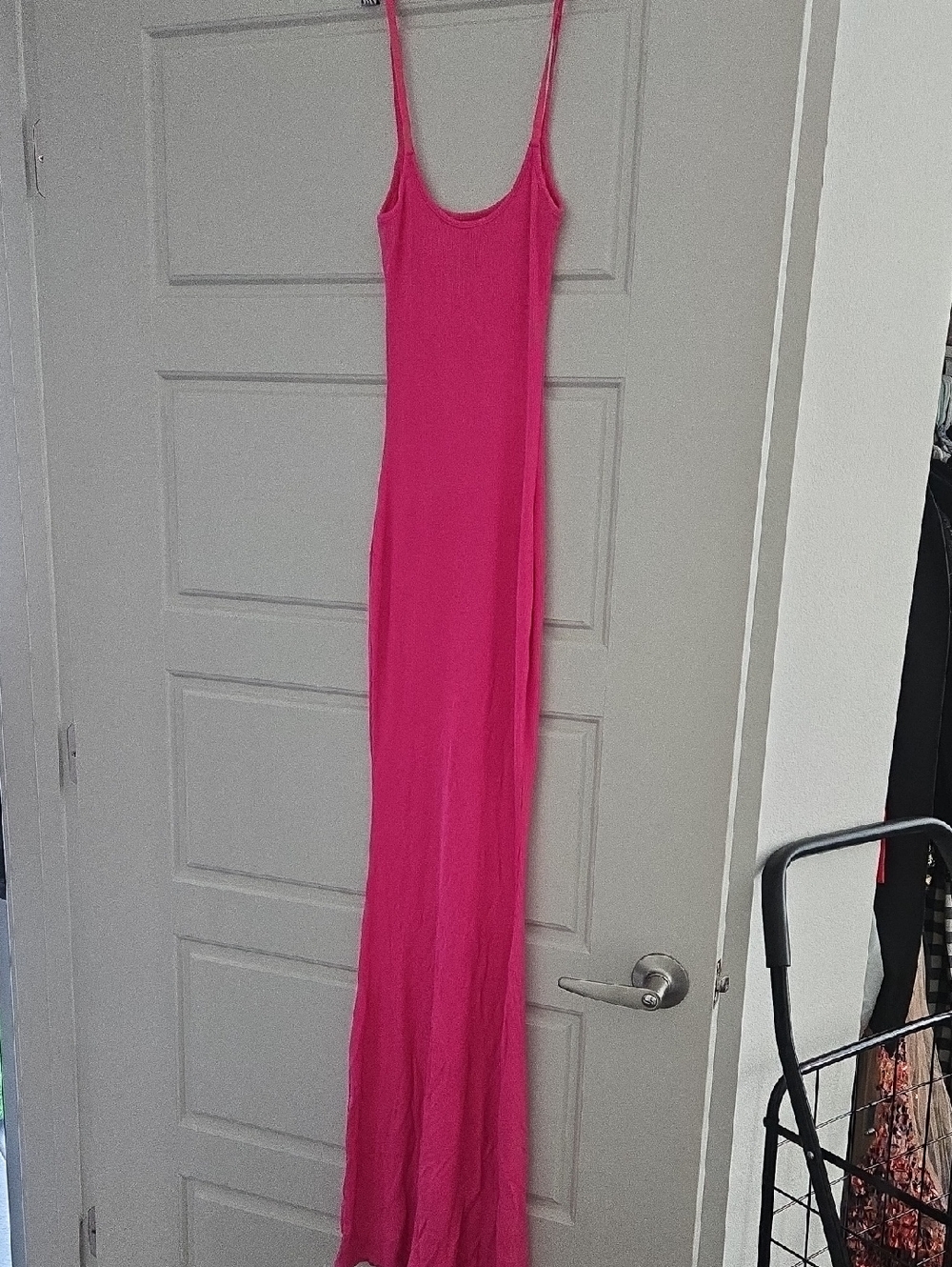 Classic Pink Form Fitting Maxi Dress